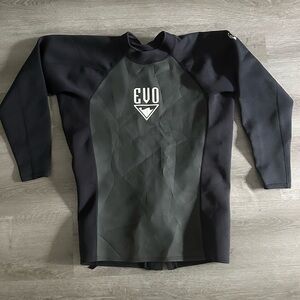 EVO Men's Black Swim Top Half-Length With Zipper Wetsuit Size 2X